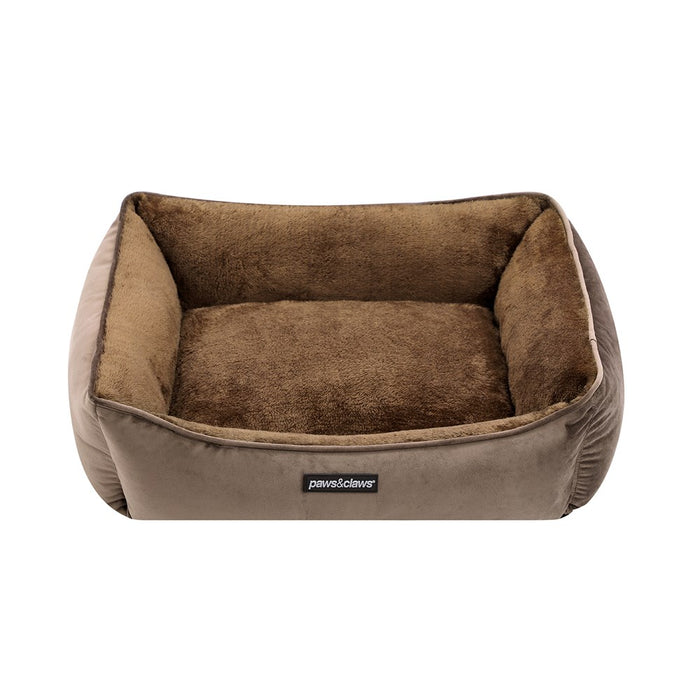 Paws & Claws LUX WALLED BED MOCHA SMALL 60X50X21CM