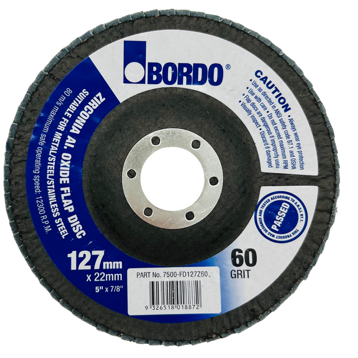 Bordo 127mm 60 Grit Flap Disc pack of 10