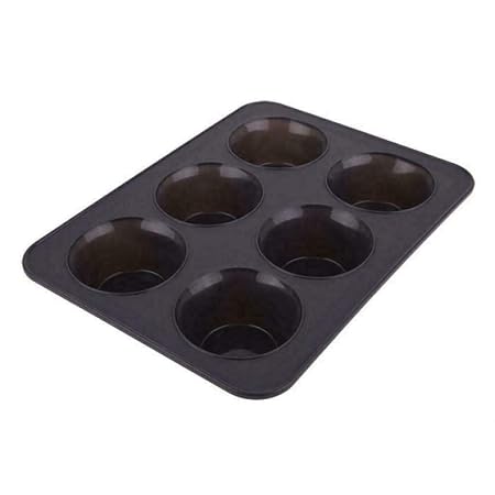 6 CUP JUMBO MUFFIN PAN 32.5 X 24.5CM CHARCOAL