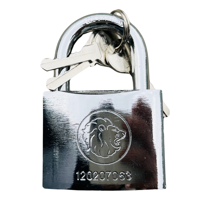 Heavy-Duty Steel Padlock – 63mm with 2 Keys Heavy Duty 63mm Lock Hardened Steel Shackle Tough Secure Outdoor