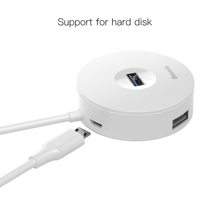 Baseus Round Box HUB Adapter (USB3.0 to USB3.0 x 1 + USB2.0 x 3) 10cm