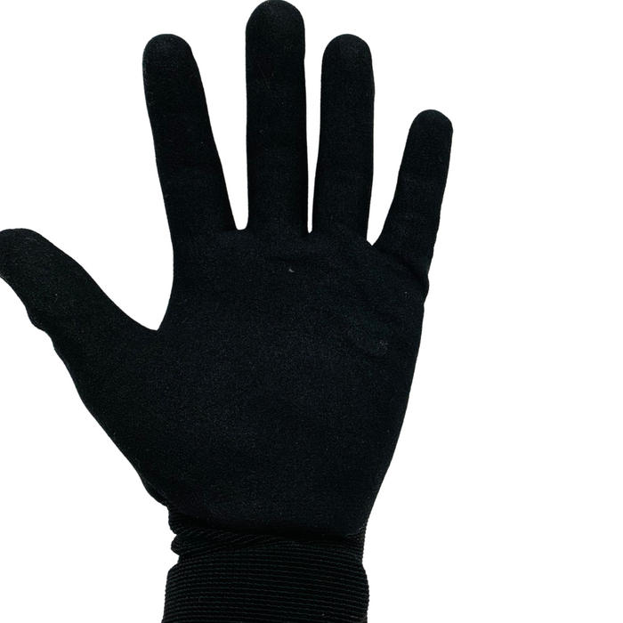 13 Gauge Nitrile Gloves Sand Dip Size 10 XL Black Grip - 24 Pairs Set
