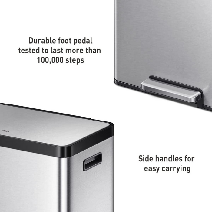 EKO Ecocasa Stainless Steel Rubbish Bin 9138MT 20L+20L