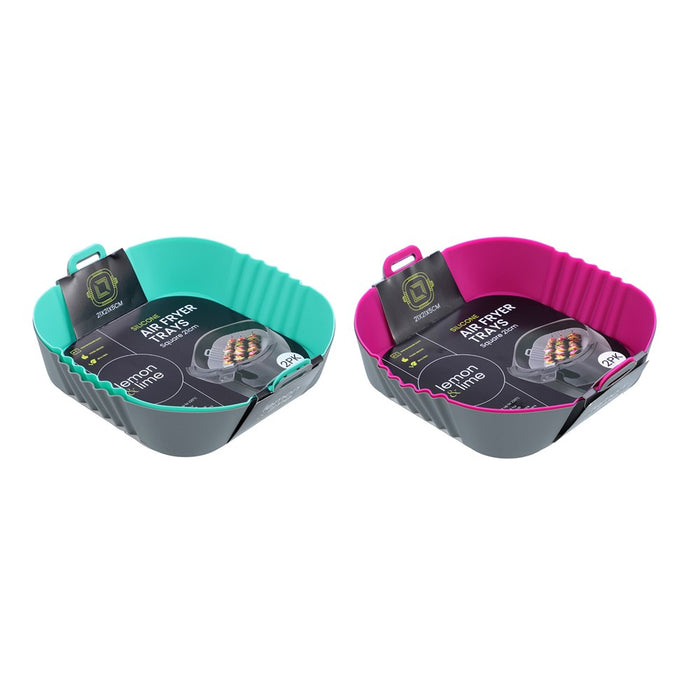 Lemon & Lime SILICONE AIR FRYER TRAY 2PK 21X21X5CM SQUARE