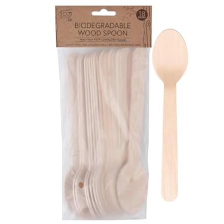 Eco Basics Biodegradable Wood Spoon - 18pcs