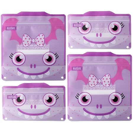 SNACK/SANDWICH BAGS SET 4 - PURPLE MONSTER