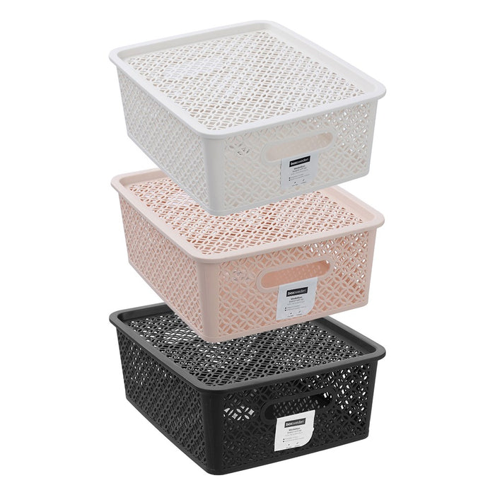 Boxsweden Medallion Basket With Lid 14.5L 36.5X30X13.5Cm