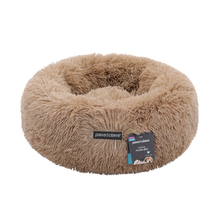 Paws & Claws CALMING PLUSH BED CAMEL SMALL 50X50X19CM
