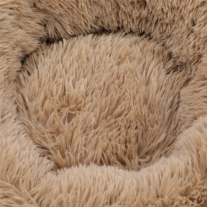 Paws & Claws CALMING PLUSH BED CAMEL SMALL 50X50X19CM