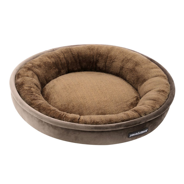 Paws & Claws LUX ROUND BED MOCHA SMALL 60X60X14CM