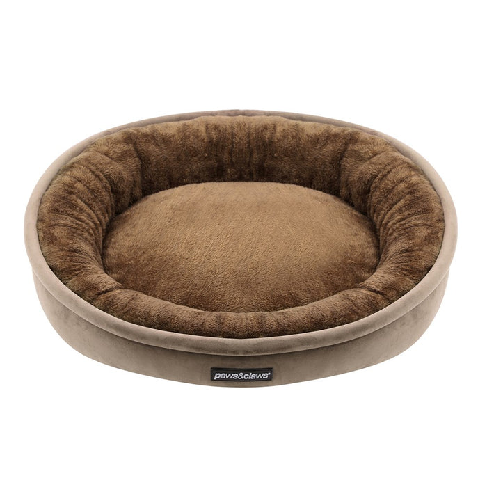Paws & Claws LUX ROUND BED MOCHA SMALL 60X60X14CM