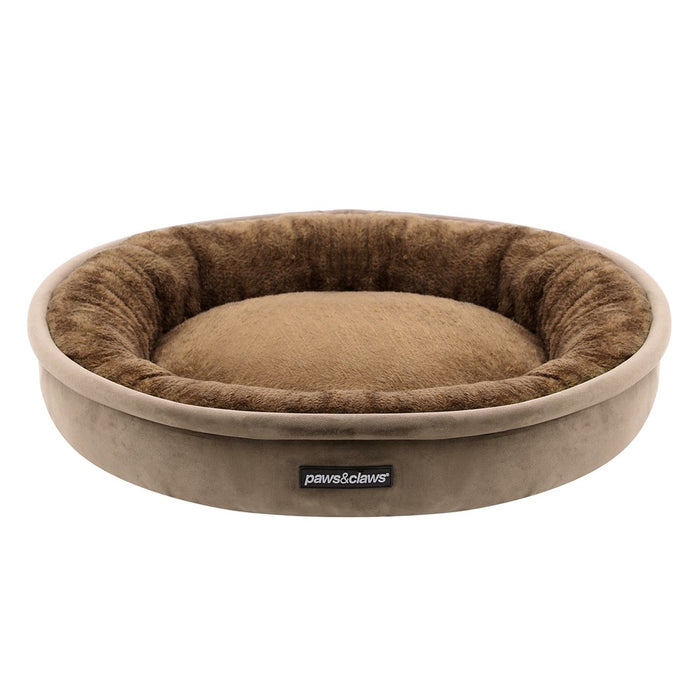 Paws & Claws LUX ROUND BED MOCHA SMALL 60X60X14CM