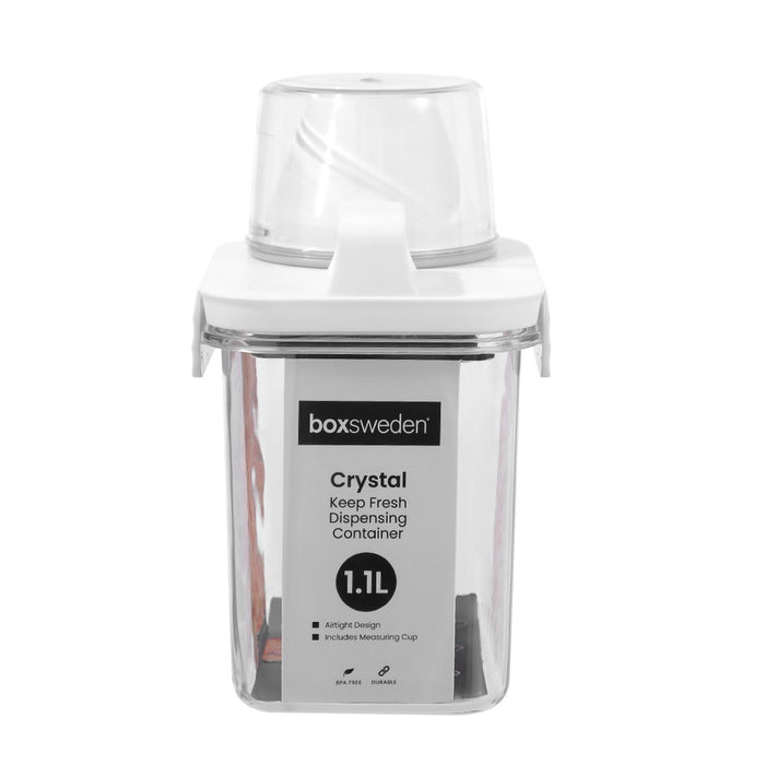 Lemon & Lime CRYSTAL KEEP FRESH DISPENSING CONTAINER 1.1L WITH MEASURING CUP