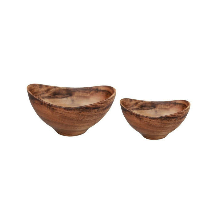 2 set Acacia Boat Bowls - M ¨C 13cm long x 10cm wide x 7cm tall