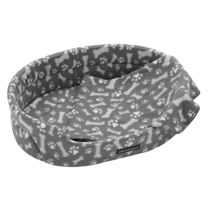 Paws & Claws PET BED & BLANKET 10PC SET BED 41X27X11 - 62X47X16CM BLANKET 70X70CM