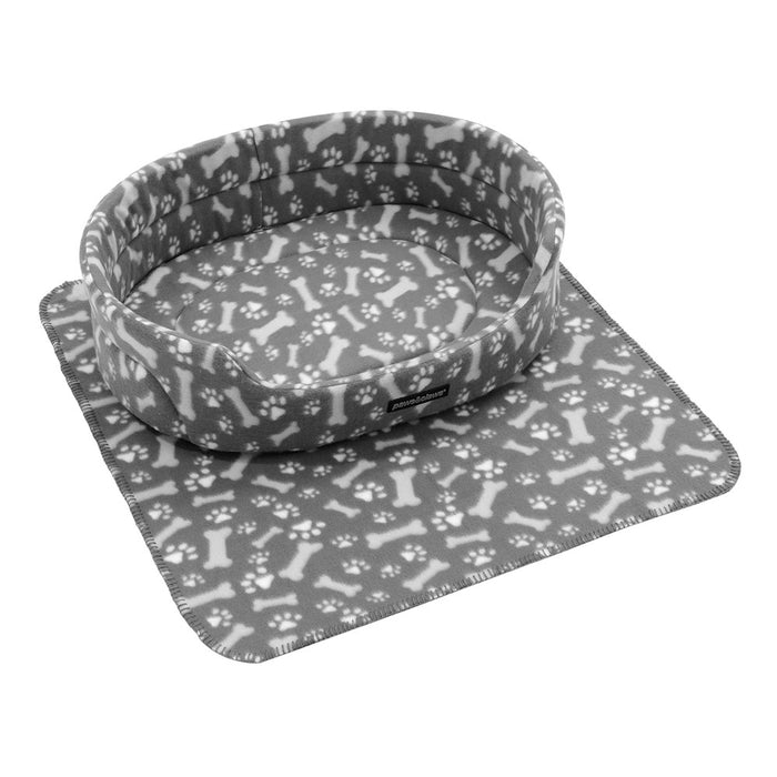 Paws & Claws PET BED & BLANKET 10PC SET BED 41X27X11 - 62X47X16CM BLANKET 70X70CM