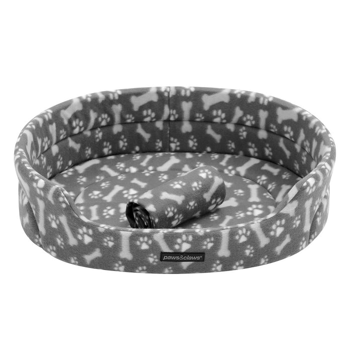 Paws & Claws PET BED & BLANKET 10PC SET BED 41X27X11 - 62X47X16CM BLANKET 70X70CM
