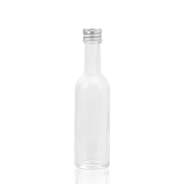 Lemon & Lime CAPRI GLASS MINI BOTTLE 60ML LONG NECK 5PK SILVER LID