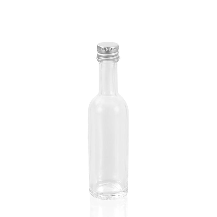 Lemon & Lime CAPRI GLASS MINI BOTTLE 60ML LONG NECK 5PK SILVER LID