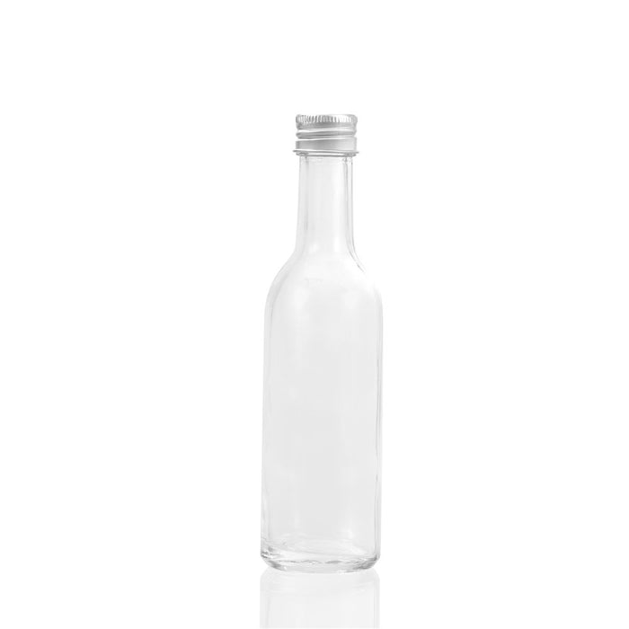 Lemon & Lime CAPRI GLASS MINI BOTTLE 120ML LONG NECK 4PK SILVER LID