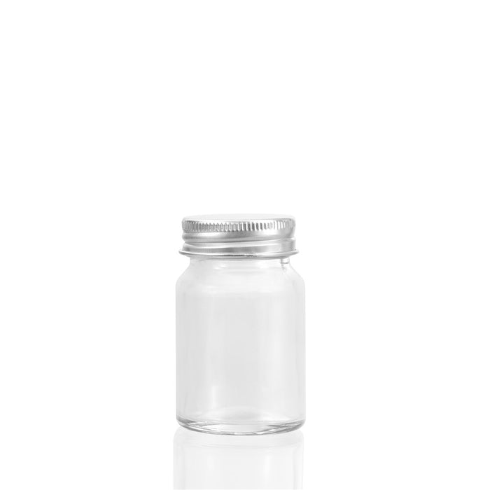 Lemon & Lime CAPRI GLASS MINI ROUND JAR 50ML 5PK SILVER LID