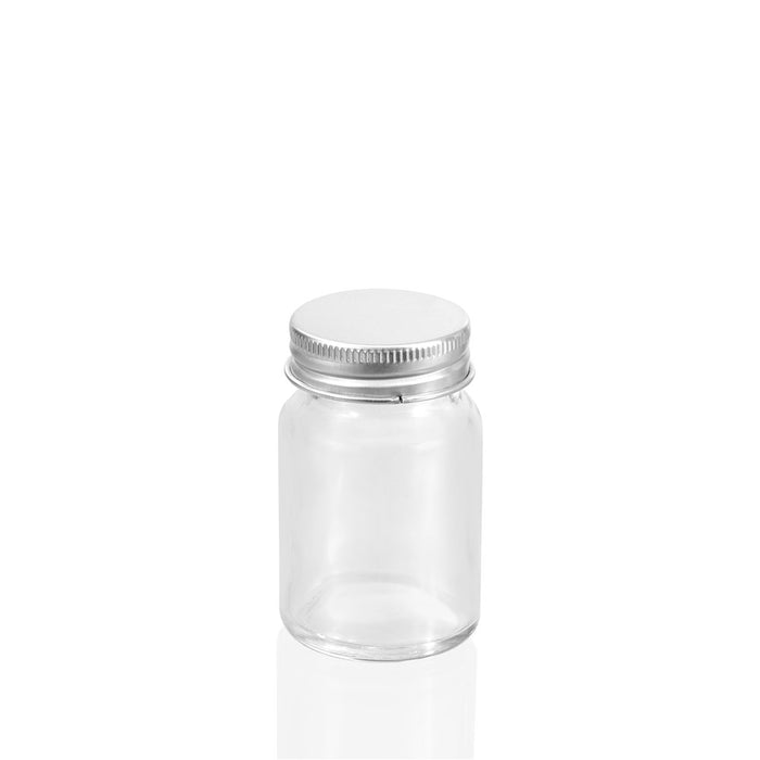 Lemon & Lime CAPRI GLASS MINI ROUND JAR 50ML 5PK SILVER LID