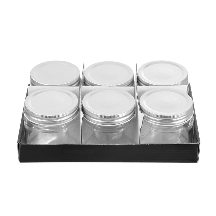 Lemon & Lime CAPRI GLASS PRESERVE JAR 200ML 6PK SILVER LID