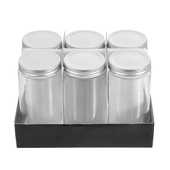 Lemon & Lime CAPRI GLASS PRESERVE JAR 500ML 6PK SILVER LID