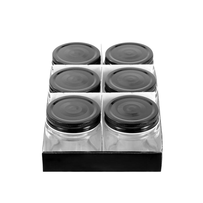 Lemon & Lime CAPRI GLASS PRESERVE JAR 200ML 6PK BLACK LID