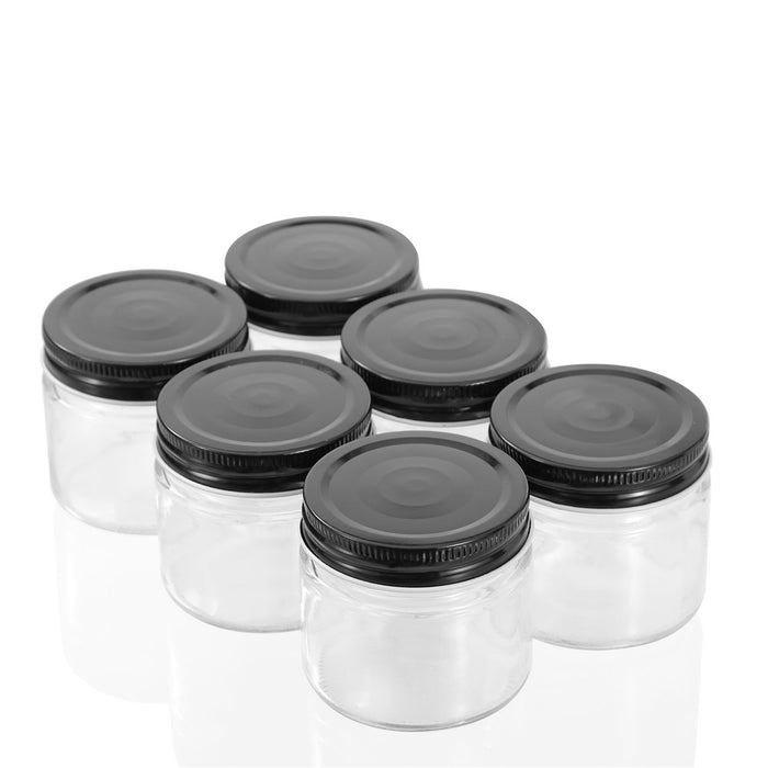 Lemon & Lime CAPRI GLASS PRESERVE JAR 200ML 6PK BLACK LID