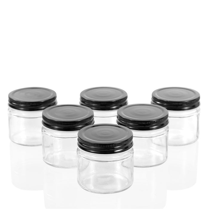 Lemon & Lime CAPRI GLASS PRESERVE JAR 200ML 6PK BLACK LID