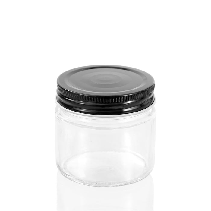 Lemon & Lime CAPRI GLASS PRESERVE JAR 200ML 6PK BLACK LID