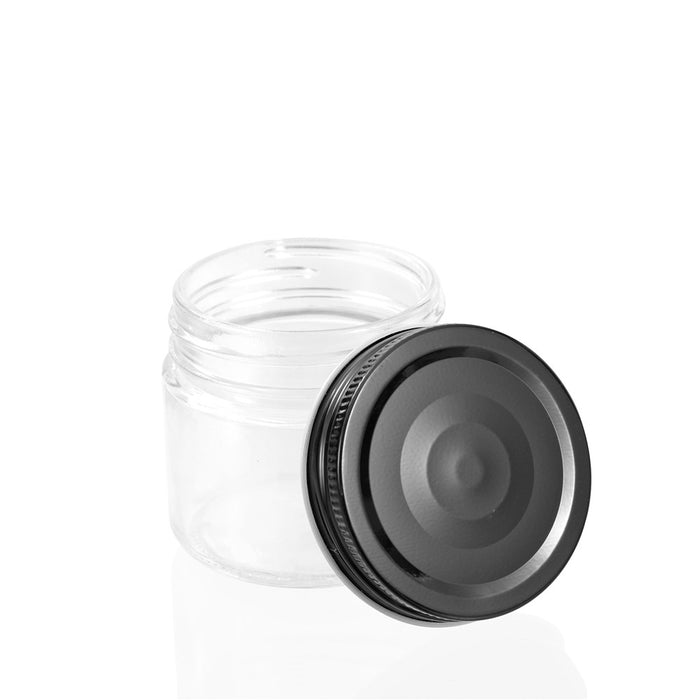 Lemon & Lime CAPRI GLASS PRESERVE JAR 200ML 6PK BLACK LID