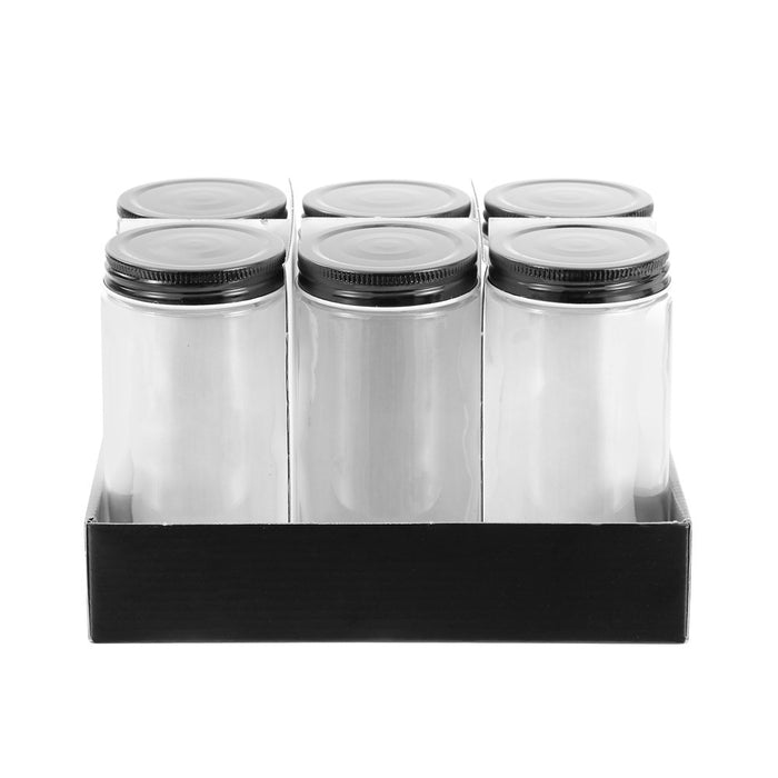 Lemon & Lime CAPRI GLASS PRESERVE JAR 500ML 6PK BLACK LID