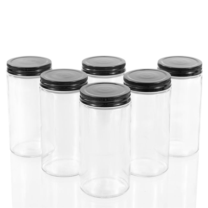 Lemon & Lime CAPRI GLASS PRESERVE JAR 500ML 6PK BLACK LID