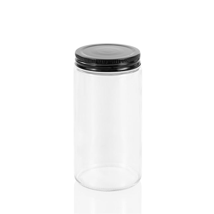Lemon & Lime CAPRI GLASS PRESERVE JAR 500ML 6PK BLACK LID