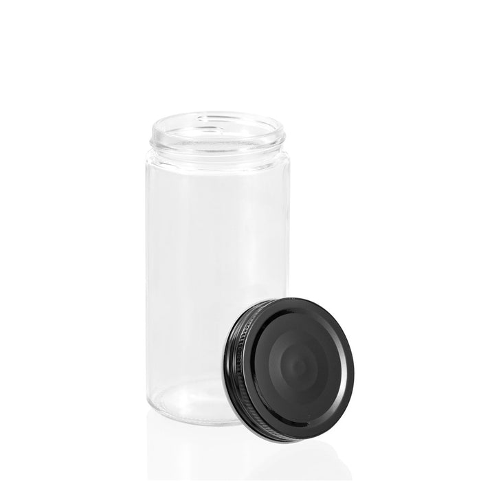 Lemon & Lime CAPRI GLASS PRESERVE JAR 500ML 6PK BLACK LID