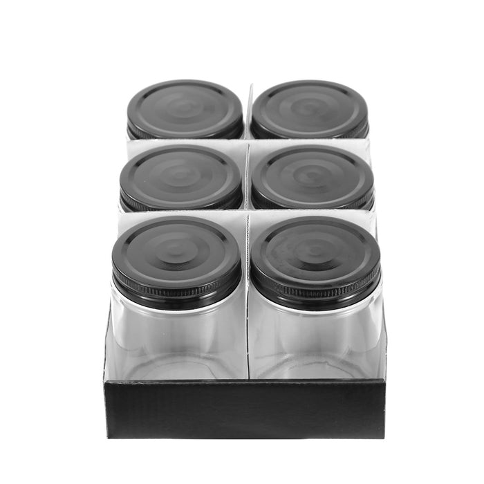 Lemon & Lime CAPRI GLASS PRESERVE JAR 300ML 6PK BLACK LID