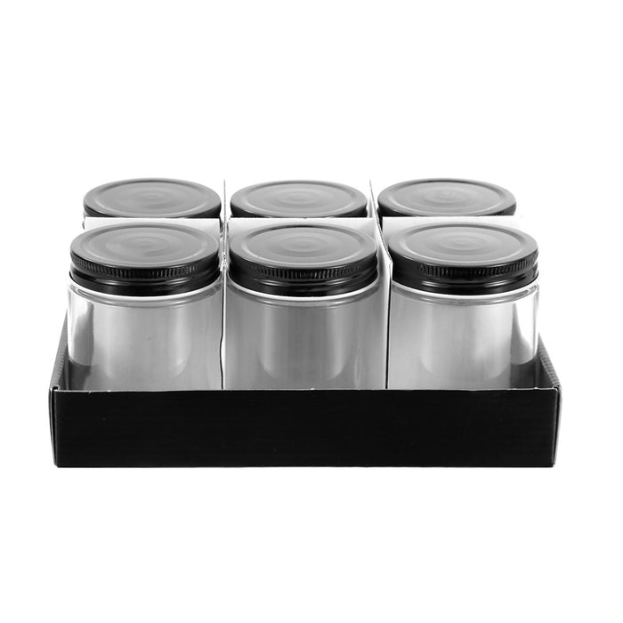 Lemon & Lime CAPRI GLASS PRESERVE JAR 300ML 6PK BLACK LID