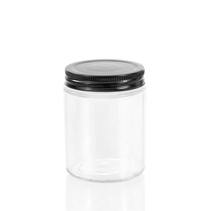 Lemon & Lime CAPRI GLASS PRESERVE JAR 300ML 6PK BLACK LID