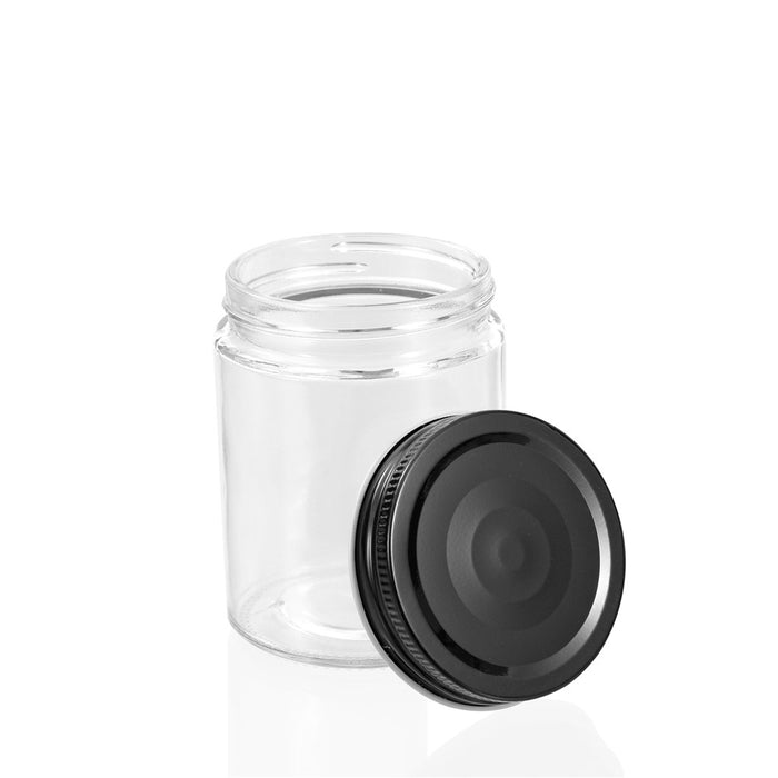 Lemon & Lime CAPRI GLASS PRESERVE JAR 300ML 6PK BLACK LID