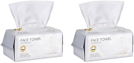 Socrates Premium Disposable Face Towels – 100% Cotton, 100GSM – Ultra Thick & Soft, Dual-Sided Textured & Smooth | facial towel, Makeup Removal, Baby Wipes – Dry & Wet Clean-120Counts