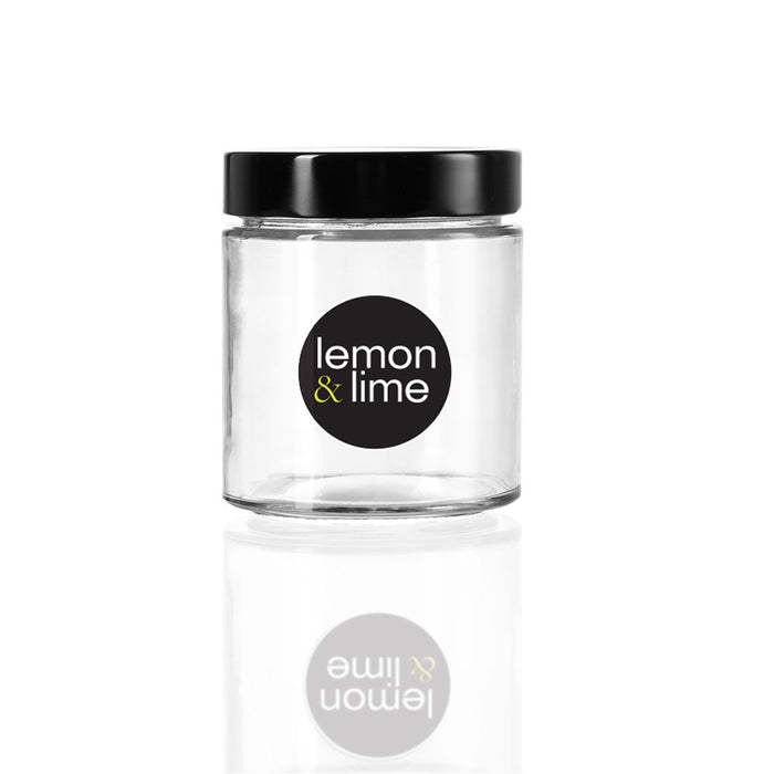 Lemon & Lime SOHO GLASS PRESERVE JAR 470ML WITH BLACK LID