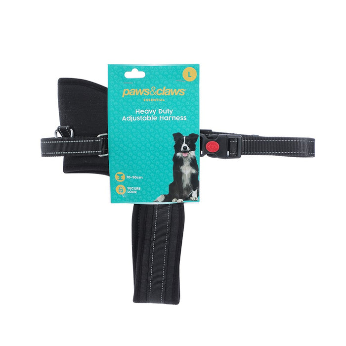 Paws & Claws STRONG PET HARNESS LGE 70-90CM BLACK