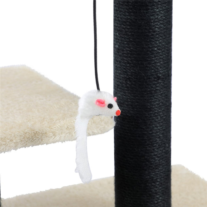 Paws & Claws CATSBY DOUBLE PLATFORM HIDEAWAY TOWER 38X28X63CM BLACK SISAL