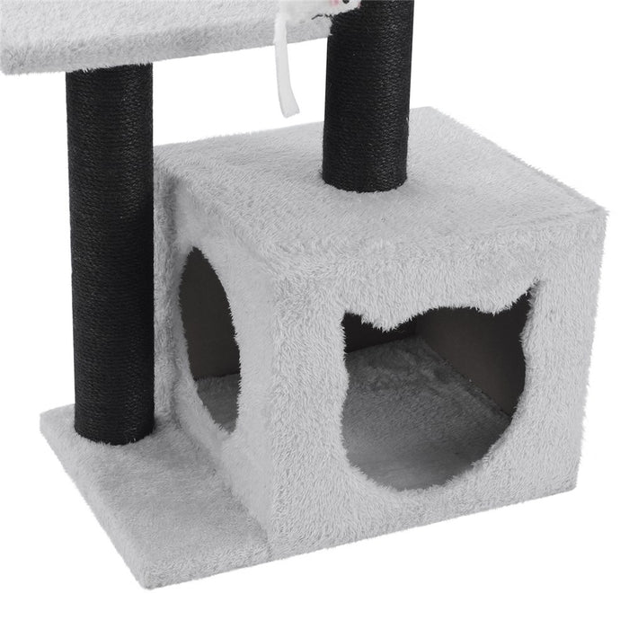 Paws & Claws CATSBY DOUBLE PLATFORM HIDEAWAY TOWER 38X28X63CM BLACK SISAL