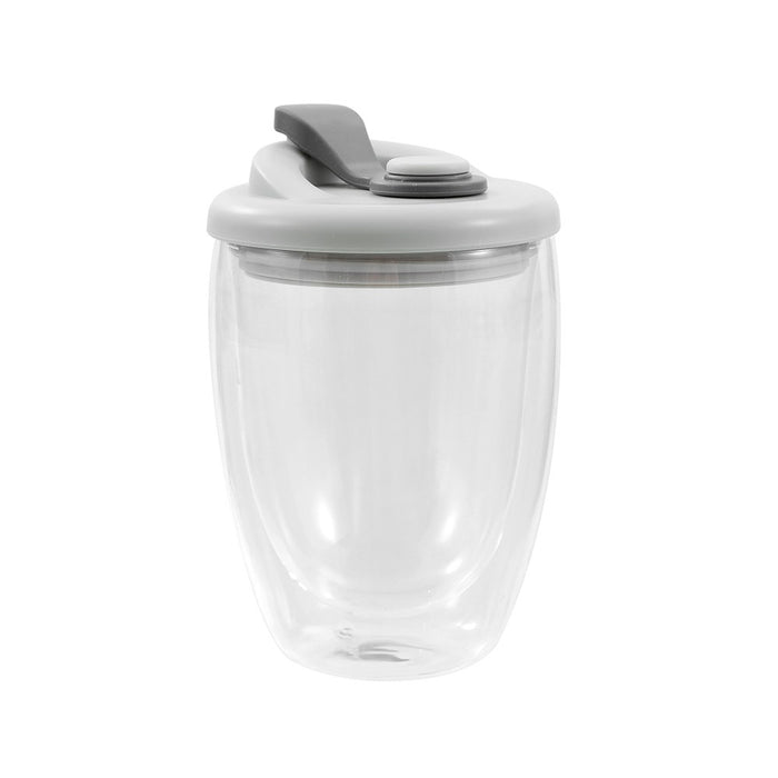 Lemon & Lime DOUBLE WALL GLASS TRAVEL COFFEE CUP 420ML