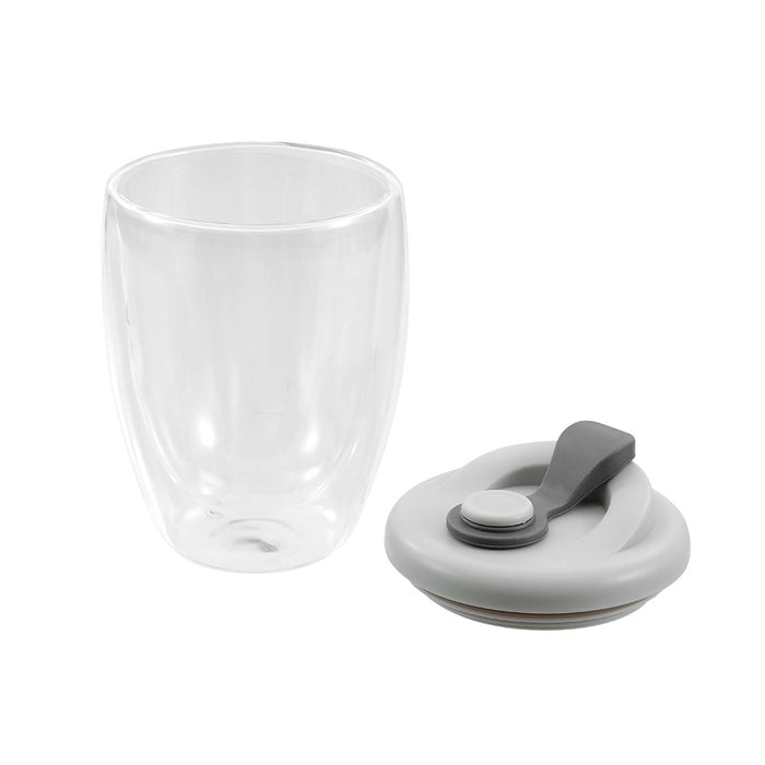 Lemon & Lime DOUBLE WALL GLASS TRAVEL COFFEE CUP 420ML
