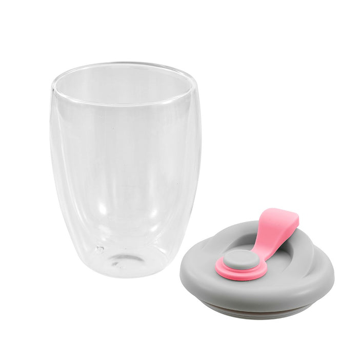 Lemon & Lime DOUBLE WALL GLASS TRAVEL COFFEE CUP 420ML