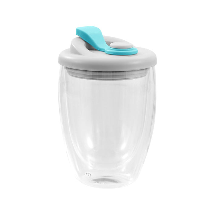 Lemon & Lime DOUBLE WALL GLASS TRAVEL COFFEE CUP 420ML